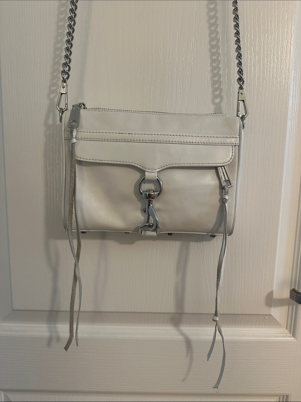 Rebecca Minkoff - Mini M.A.C. Crossbody in Optic White with Silver Chain